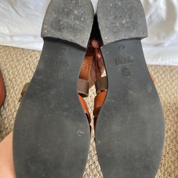 Block heel vintage strappy sandals genuine leather size 10 by Westies - Picture 5 of 9